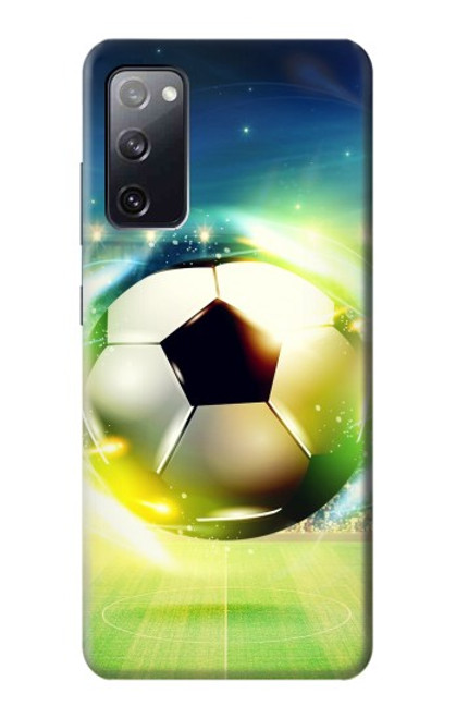 S3844 輝くサッカー サッカーボール Glowing Football Soccer Ball Samsung Galaxy S20 FE バックケース、フリップケース・カバー