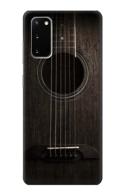 S3834 ブラックギター Old Woods Black Guitar Samsung Galaxy S20 バックケース、フリップケース・カバー