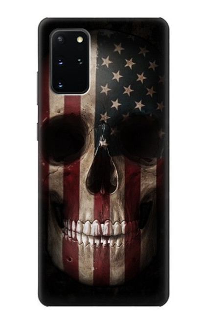 S3850 アメリカの国旗の頭蓋骨 American Flag Skull Samsung Galaxy S20 Plus, Galaxy S20+ バックケース、フリップケース・カバー