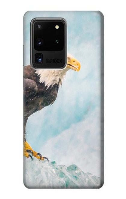 S3843 白頭ワシと氷 Bald Eagle On Ice Samsung Galaxy S20 Ultra バックケース、フリップケース・カバー