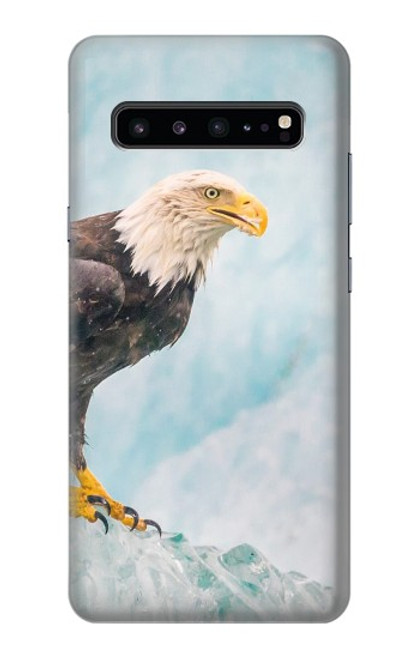 S3843 白頭ワシと氷 Bald Eagle On Ice Samsung Galaxy S10 5G バックケース、フリップケース・カバー