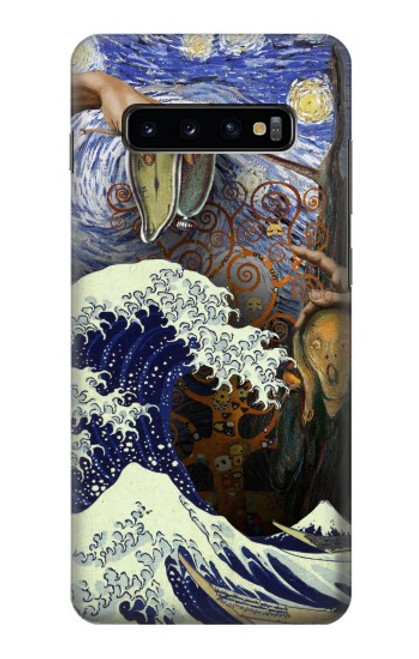 S3851 アートの世界 ヴァンゴッホ 北斎 ダヴィンチ World of Art Van Gogh Hokusai Da Vinci Samsung Galaxy S10 Plus バックケース、フリップケース・カバー
