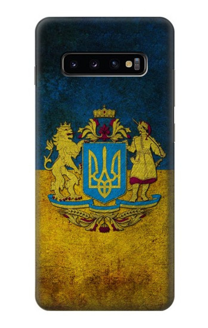 S3858 ウクライナ ヴィンテージ旗 Ukraine Vintage Flag Samsung Galaxy S10 Plus バックケース、フリップケース・カバー