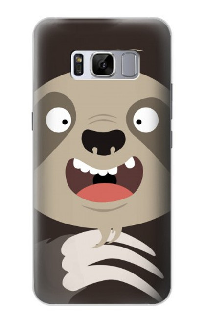 S3855 ナマケモノの顔の漫画 Sloth Face Cartoon Samsung Galaxy S8 バックケース、フリップケース・カバー