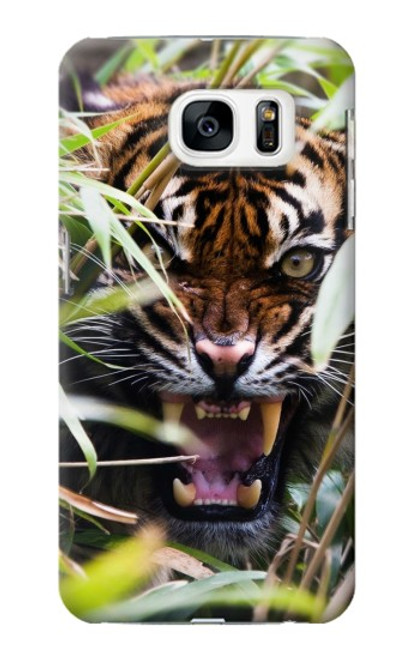 S3838 ベンガルトラの吠え Barking Bengal Tiger Samsung Galaxy S7 バックケース、フリップケース・カバー