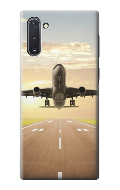 S3837 飛行機離陸日の出 Airplane Take off Sunrise Samsung Galaxy Note 10 バックケース、フリップケース・カバー