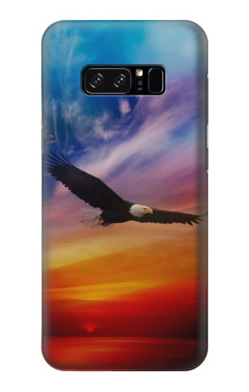 S3841 白頭ワシ カラフルな空 Bald Eagle Flying Colorful Sky Note 8 Samsung Galaxy Note8 バックケース、フリップケース・カバー