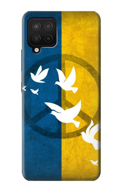 S3857 平和鳩 ウクライナの旗 Peace Dove Ukraine Flag Samsung Galaxy A12 バックケース、フリップケース・カバー