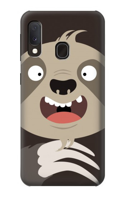 S3855 ナマケモノの顔の漫画 Sloth Face Cartoon Samsung Galaxy A20e バックケース、フリップケース・カバー