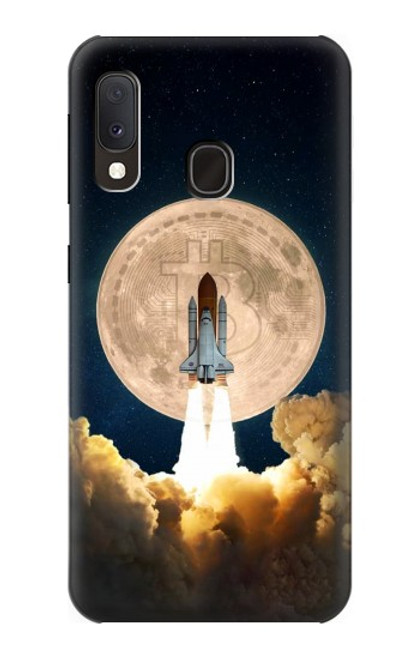 S3859 月へのビットコイン Bitcoin to the Moon Samsung Galaxy A20e バックケース、フリップケース・カバー