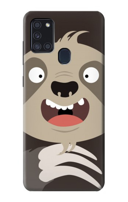 S3855 ナマケモノの顔の漫画 Sloth Face Cartoon Samsung Galaxy A21s バックケース、フリップケース・カバー