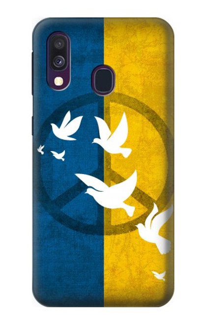 S3857 平和鳩 ウクライナの旗 Peace Dove Ukraine Flag Samsung Galaxy A40 バックケース、フリップケース・カバー