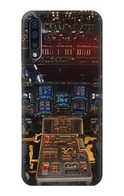 S3836 飛行機のコックピット Airplane Cockpit Samsung Galaxy A50 バックケース、フリップケース・カバー