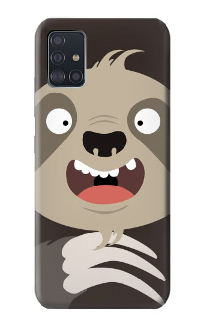 S3855 ナマケモノの顔の漫画 Sloth Face Cartoon Samsung Galaxy A51 5G バックケース、フリップケース・カバー