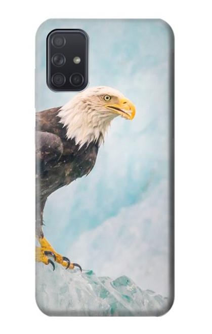 S3843 白頭ワシと氷 Bald Eagle On Ice Samsung Galaxy A71 5G バックケース、フリップケース・カバー