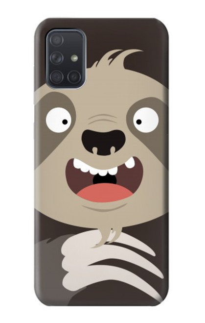 S3855 ナマケモノの顔の漫画 Sloth Face Cartoon Samsung Galaxy A71 5G バックケース、フリップケース・カバー