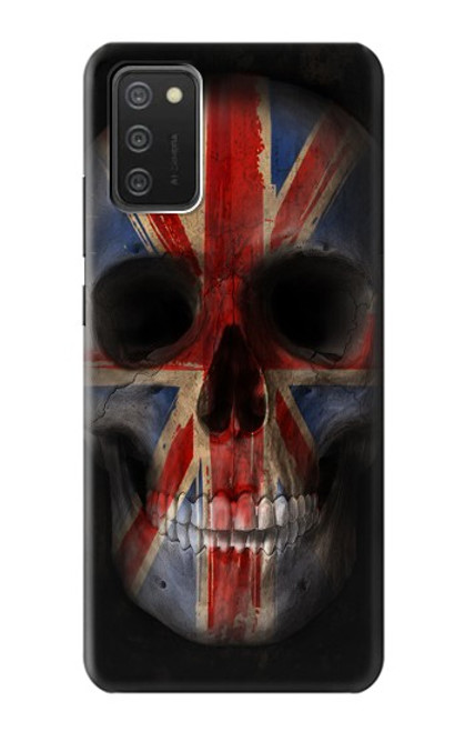 S3848 イギリスの旗の頭蓋骨 United Kingdom Flag Skull Samsung Galaxy A03S バックケース、フリップケース・カバー