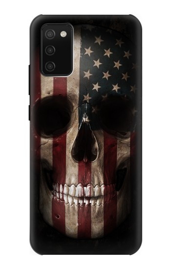 S3850 アメリカの国旗の頭蓋骨 American Flag Skull Samsung Galaxy A02s, Galaxy M02s  (NOT FIT with Galaxy A02s Verizon SM-A025V) バックケース、フリップケース・カバー