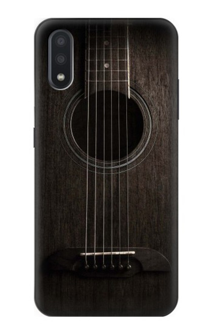 S3834 ブラックギター Old Woods Black Guitar Samsung Galaxy A01 バックケース、フリップケース・カバー