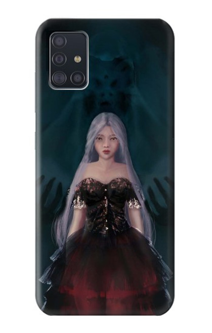 S3847 リリス 花嫁 ゴシック女 スカル死神 Lilith Devil Bride Gothic Girl Skull Grim Reaper Samsung Galaxy A51 バックケース、フリップケース・カバー