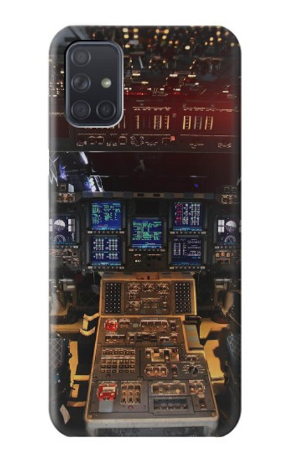 S3836 飛行機のコックピット Airplane Cockpit Samsung Galaxy A71 バックケース、フリップケース・カバー