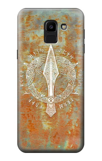 S3827 オーディン北欧バイキングシンボルのグングニル槍 Gungnir Spear of Odin Norse Viking Symbol Samsung Galaxy J6 (2018) バックケース、フリップケース・カバー