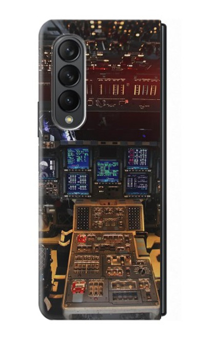 S3836 飛行機のコックピット Airplane Cockpit Samsung Galaxy Z Fold 3 5G バックケース、フリップケース・カバー