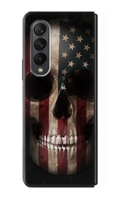 S3850 アメリカの国旗の頭蓋骨 American Flag Skull Samsung Galaxy Z Fold 3 5G バックケース、フリップケース・カバー