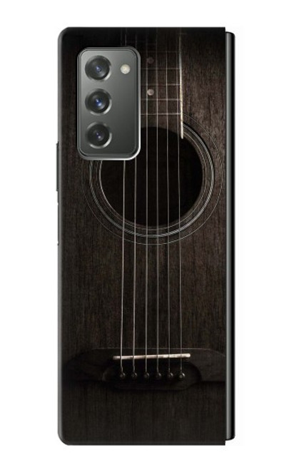 S3834 ブラックギター Old Woods Black Guitar Samsung Galaxy Z Fold2 5G バックケース、フリップケース・カバー