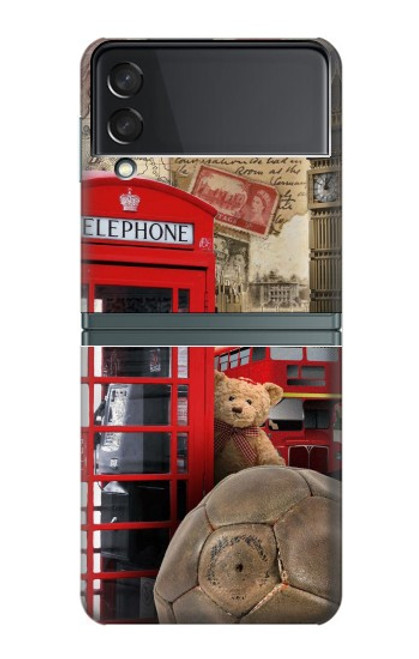 S3856 ヴィンテージ ロンドン ブリティッシュ Vintage London British Samsung Galaxy Z Flip 3 5G バックケース、フリップケース・カバー