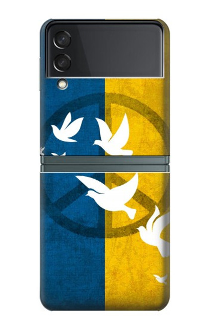 S3857 平和鳩 ウクライナの旗 Peace Dove Ukraine Flag Samsung Galaxy Z Flip 3 5G バックケース、フリップケース・カバー