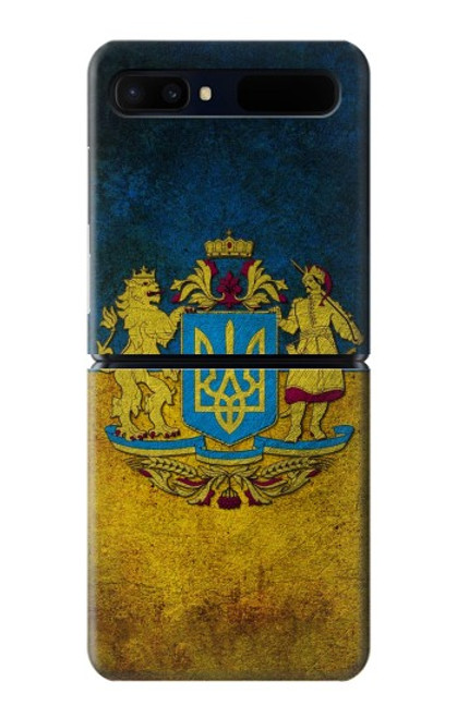 S3858 ウクライナ ヴィンテージ旗 Ukraine Vintage Flag Samsung Galaxy Z Flip 5G バックケース、フリップケース・カバー