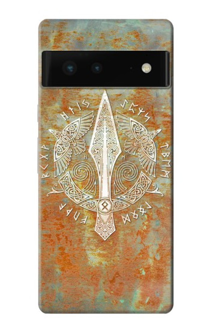 S3827 オーディン北欧バイキングシンボルのグングニル槍 Gungnir Spear of Odin Norse Viking Symbol Google Pixel 6 バックケース、フリップケース・カバー