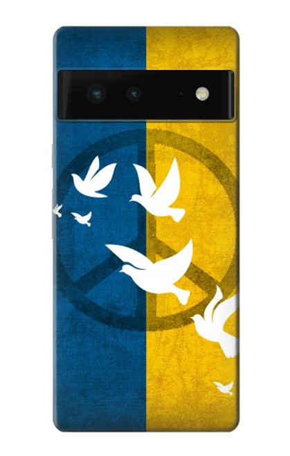 S3857 平和鳩 ウクライナの旗 Peace Dove Ukraine Flag Google Pixel 6 バックケース、フリップケース・カバー