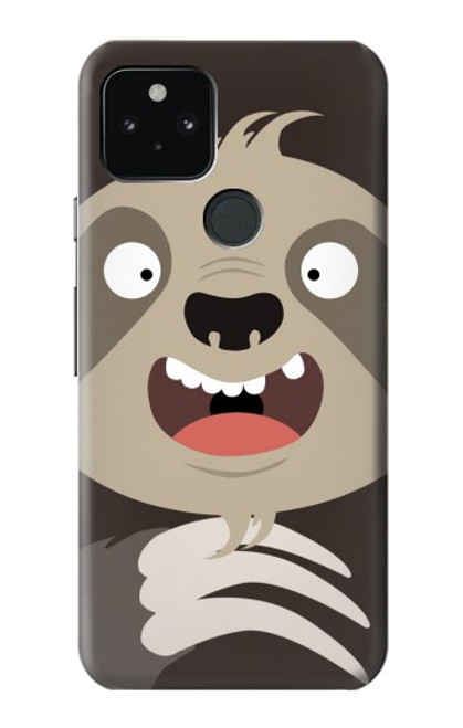 S3855 ナマケモノの顔の漫画 Sloth Face Cartoon Google Pixel 5 バックケース、フリップケース・カバー