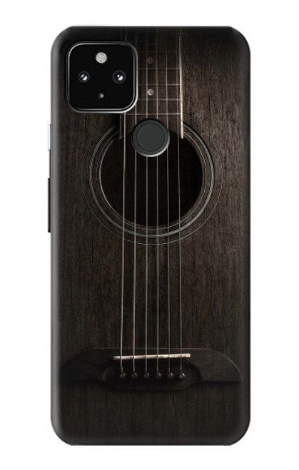 S3834 ブラックギター Old Woods Black Guitar Google Pixel 4a 5G バックケース、フリップケース・カバー