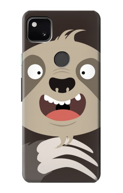 S3855 ナマケモノの顔の漫画 Sloth Face Cartoon Google Pixel 4a バックケース、フリップケース・カバー