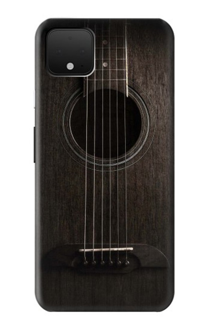 S3834 ブラックギター Old Woods Black Guitar Google Pixel 4 バックケース、フリップケース・カバー