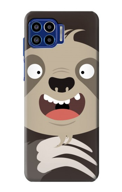 S3855 ナマケモノの顔の漫画 Sloth Face Cartoon Motorola One 5G バックケース、フリップケース・カバー