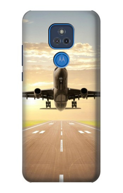 S3837 飛行機離陸日の出 Airplane Take off Sunrise Motorola Moto G Play (2021) バックケース、フリップケース・カバー