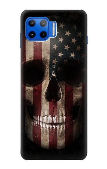 S3850 アメリカの国旗の頭蓋骨 American Flag Skull Motorola Moto G 5G Plus バックケース、フリップケース・カバー