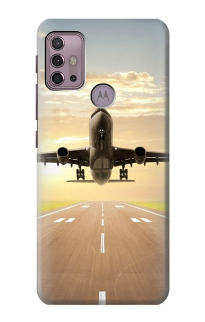 S3837 飛行機離陸日の出 Airplane Take off Sunrise Motorola Moto G30, G20, G10 バックケース、フリップケース・カバー