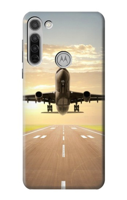 S3837 飛行機離陸日の出 Airplane Take off Sunrise Motorola Moto G8 バックケース、フリップケース・カバー