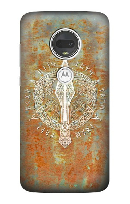 S3827 オーディン北欧バイキングシンボルのグングニル槍 Gungnir Spear of Odin Norse Viking Symbol Motorola Moto G7, Moto G7 Plus バックケース、フリップケース・カバー