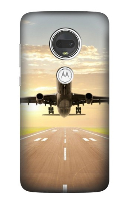 S3837 飛行機離陸日の出 Airplane Take off Sunrise Motorola Moto G7, Moto G7 Plus バックケース、フリップケース・カバー