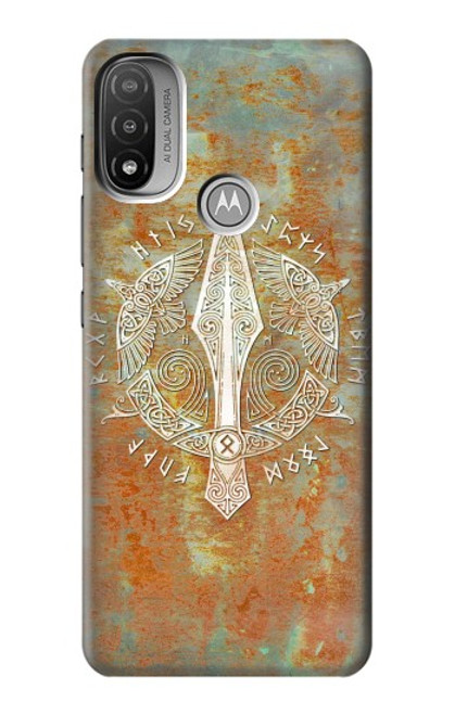 S3827 オーディン北欧バイキングシンボルのグングニル槍 Gungnir Spear of Odin Norse Viking Symbol Motorola Moto E20,E30,E40  バックケース、フリップケース・カバー