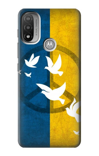 S3857 平和鳩 ウクライナの旗 Peace Dove Ukraine Flag Motorola Moto E20,E30,E40  バックケース、フリップケース・カバー