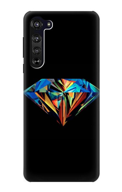 S3842 抽象的な カラフルな ダイヤモンド Abstract Colorful Diamond Motorola Edge バックケース、フリップケース・カバー