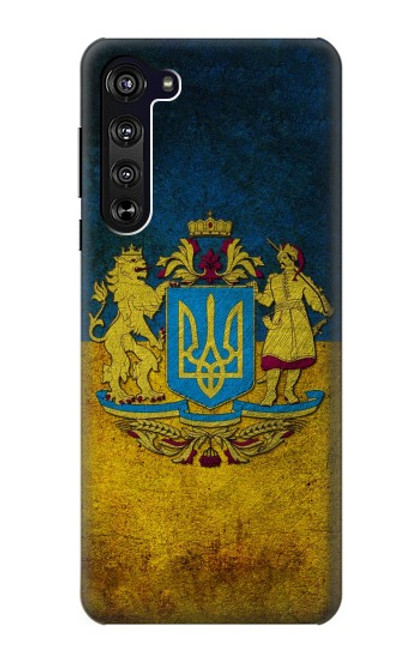 S3858 ウクライナ ヴィンテージ旗 Ukraine Vintage Flag Motorola Edge バックケース、フリップケース・カバー