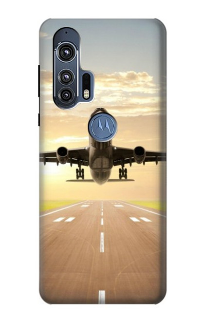 S3837 飛行機離陸日の出 Airplane Take off Sunrise Motorola Edge+ バックケース、フリップケース・カバー